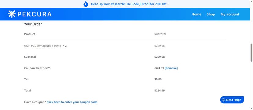 Pekcura Labs Coupon Code - 15% Off on Research Peptides