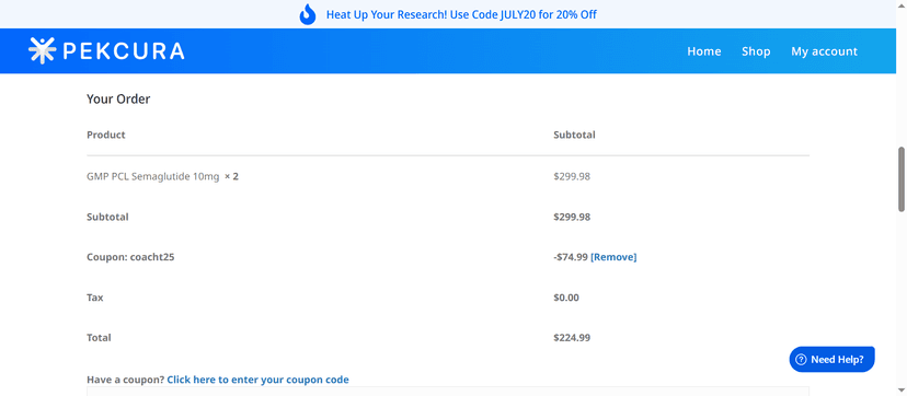 First Order Discount - 10% Off at Pekcura Labs